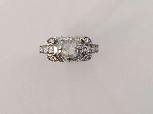 Vintage Look Moissanite Engagement ring